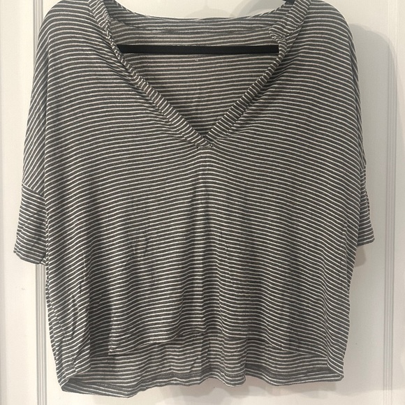Striped Gray Women's Top - Picture 1 of 7